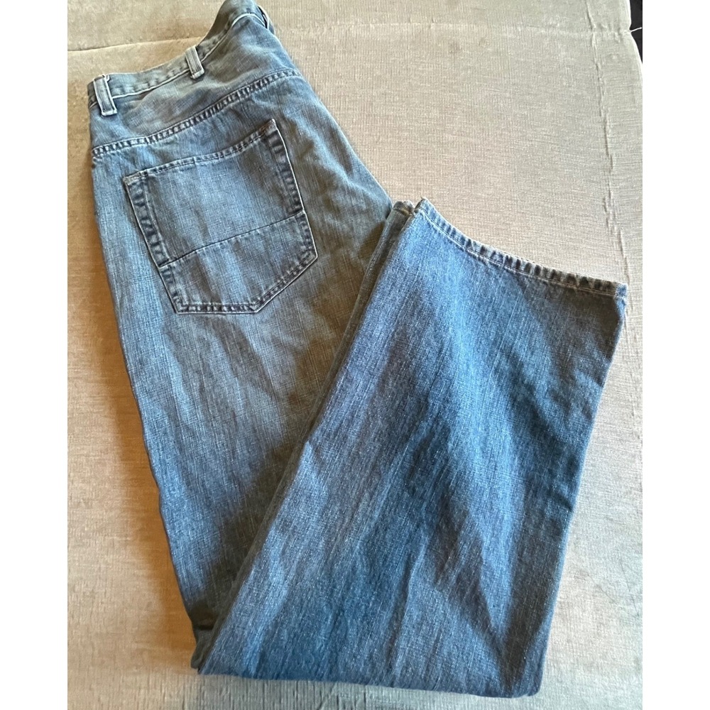 Nautica Mens Relaxed Straight Leg Jeans Medium Wash Blue 100% Cotton 42x36